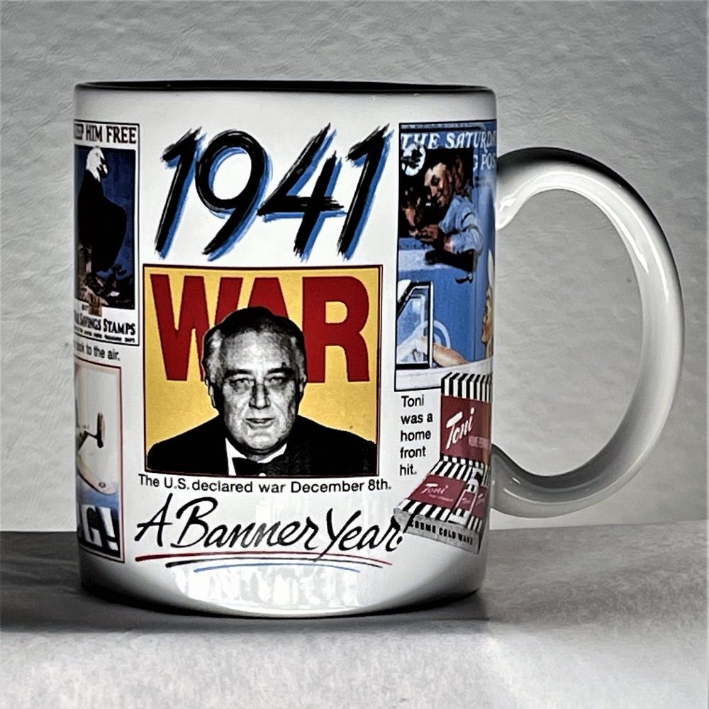 MUG  Happenings in 1941 War, Citizen Kane, Maltese Falcon War Bonds War Posters